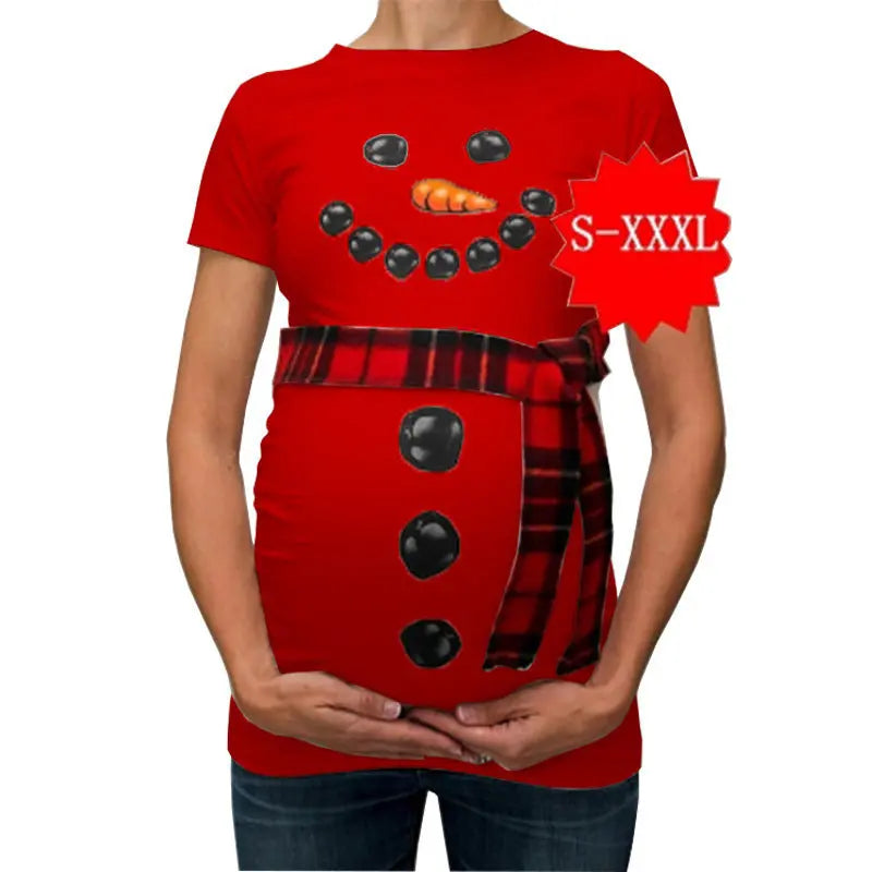 Cute Christmas Fashion T-shirt maternity wear Baby Bumpity Boo