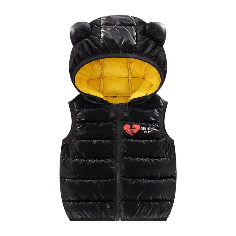 Children Warm Down Vest Autumn Baby Boys Girls Sleeveless Waistcoat Kids Outerwear Vests Children Hooded Jackets Baby Bumpity Boo