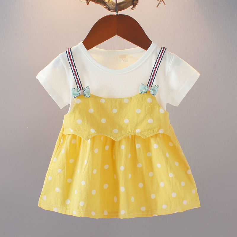 Baby girl summer princess dress with flutter sleeves and twirl skirt – soft, breathable toddler outfit