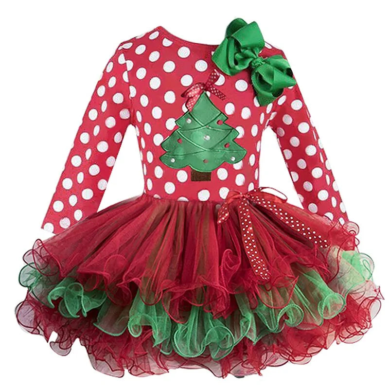 Girl's Long Sleeve Red Christmas Dress Baby Bumpity Boo