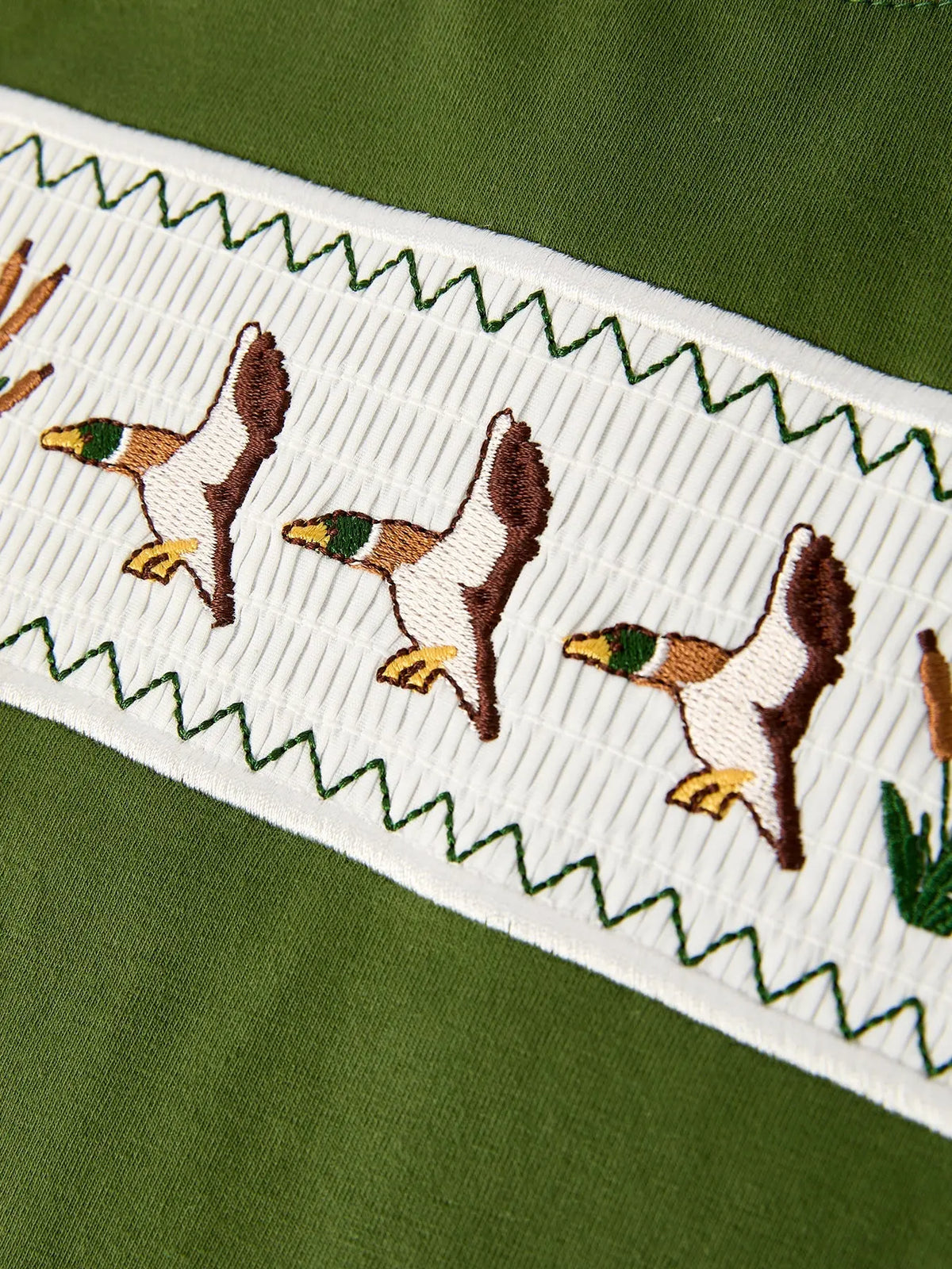Camouflage Duck Smocking Embroidery Boys Outfit