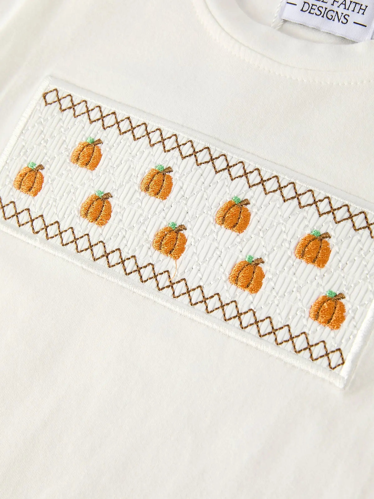 Halloween & Thanksgiving Pumpkin Smock Embroidered Plaid Boys 'Set Rylee Faith Designs
