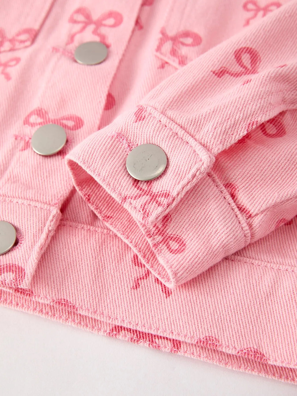 Pink Fall Girls Butterfly Print Denim Top Rylee Faith Designs