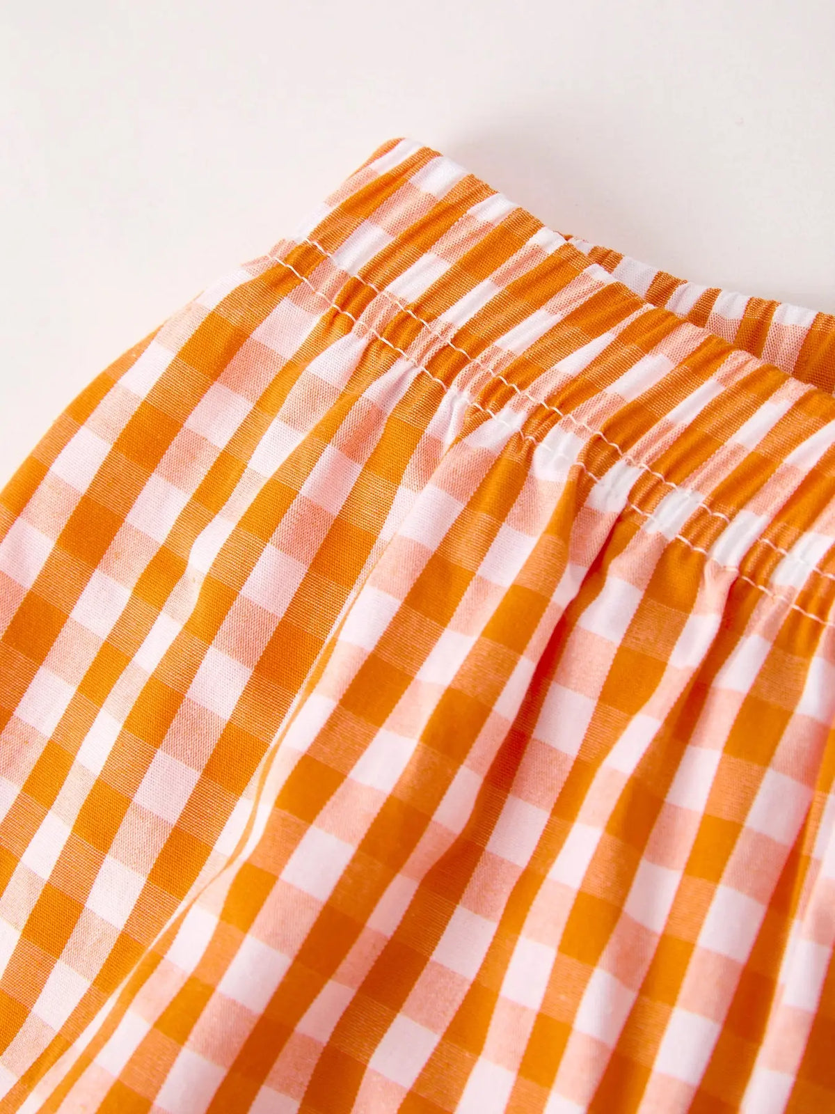 Fall Embroidered Boy Set – Orange Checkered with Halloween Details Rylee Faith Designs