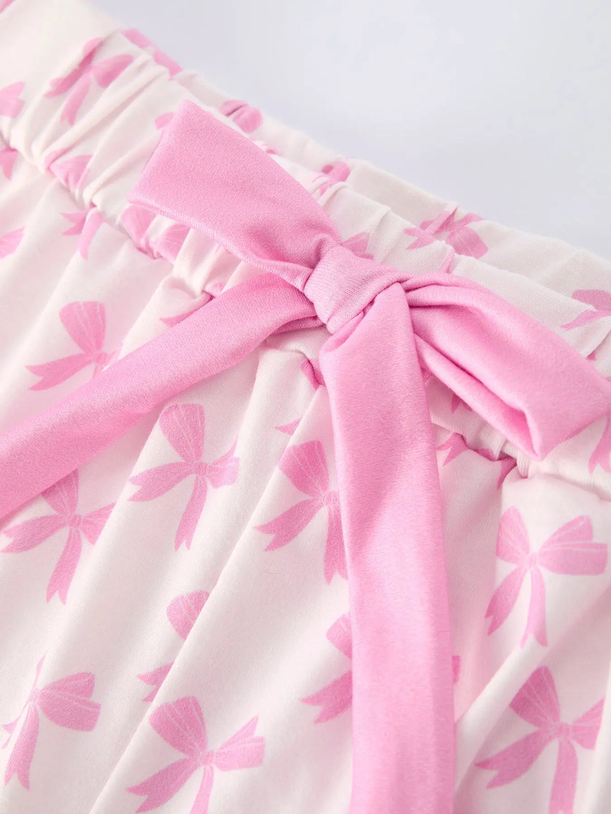 Conjunto de pijama con lazo rosa y volantes "Mommy & Me"