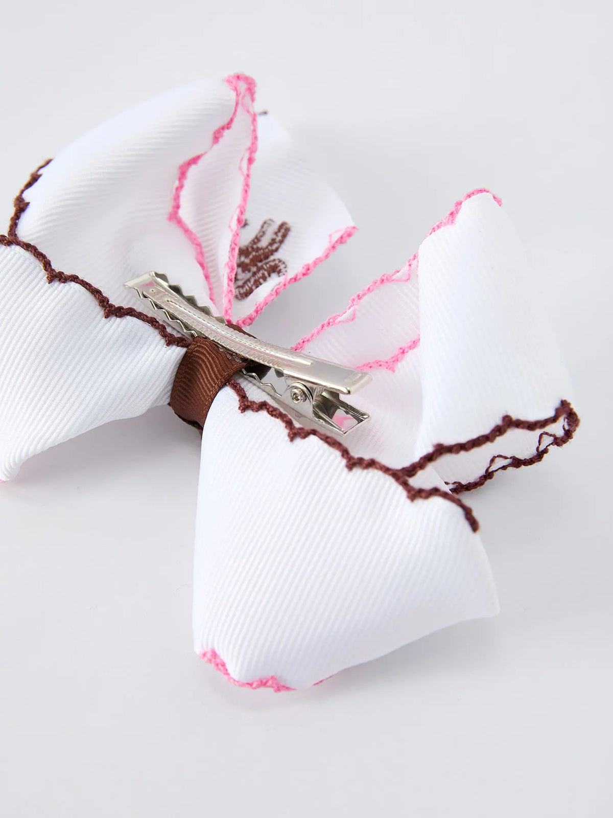 Western Horse Embroidery Ruffle Edge Girls Hairpin 4 Inch