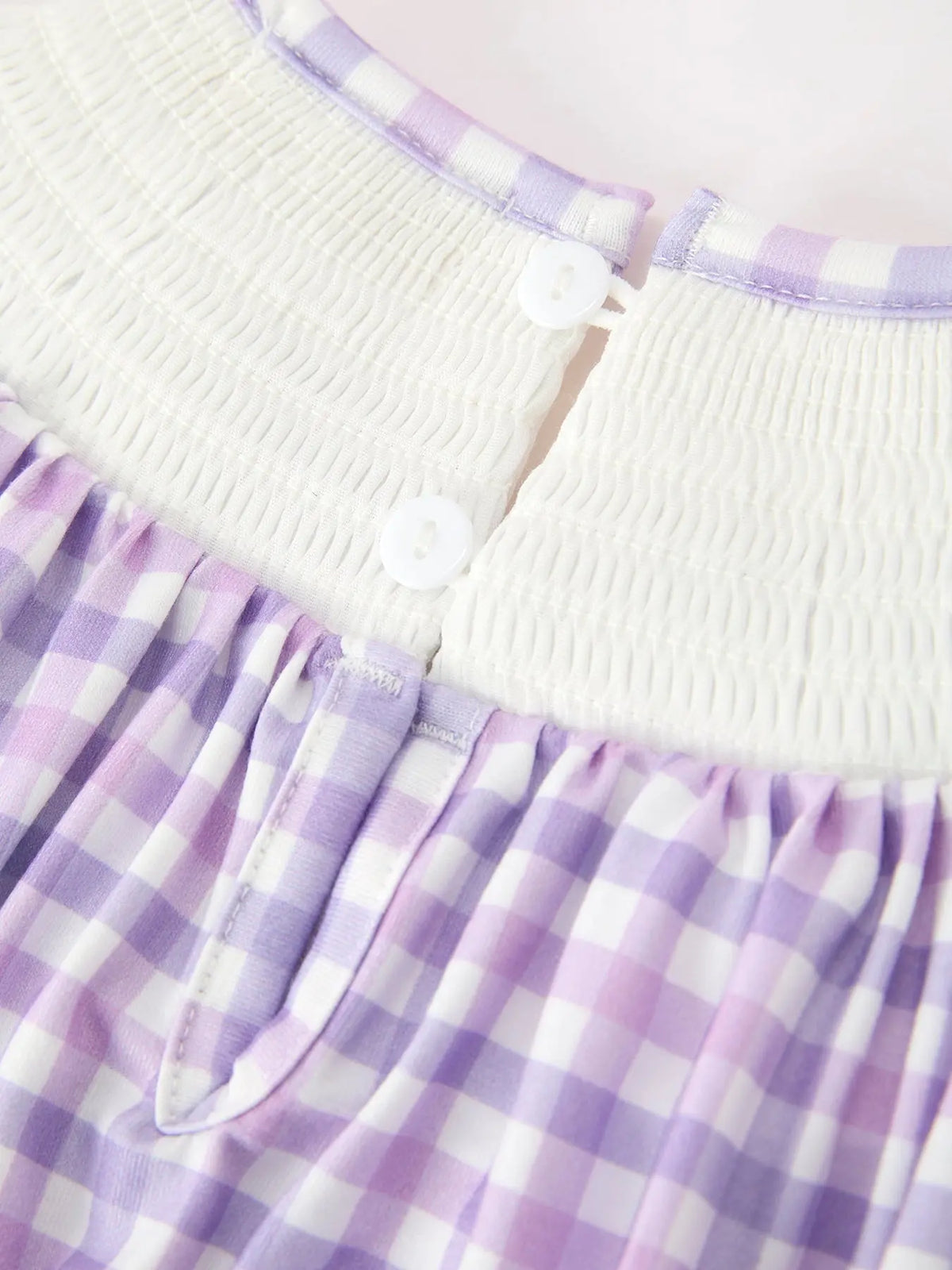 Halloween Ghost Plaid Bow Scallop Girls Dress