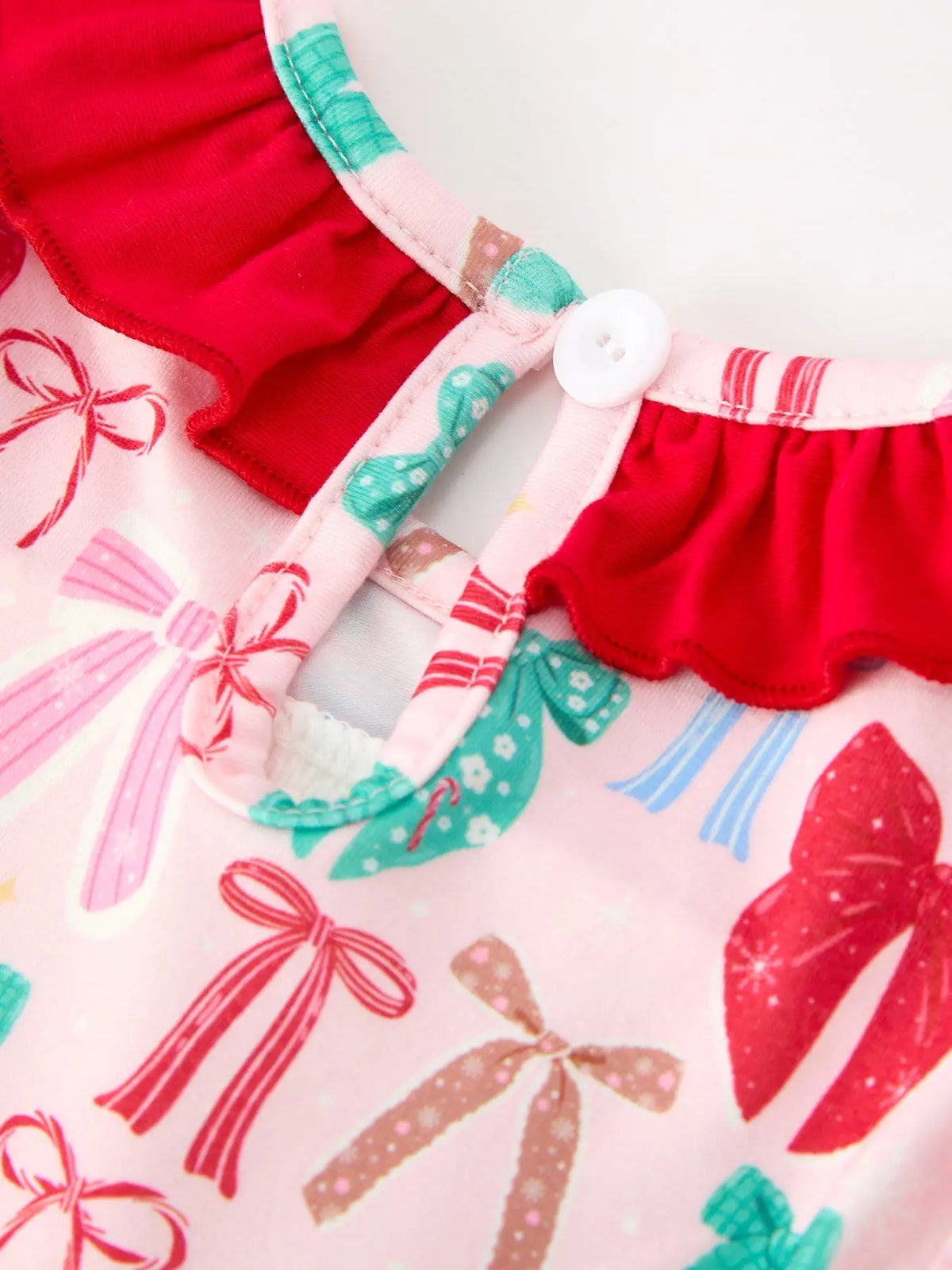 Girl Christmas Smocked Dress Red Green Bow Holiday Party Dress Rylee Faith Designs