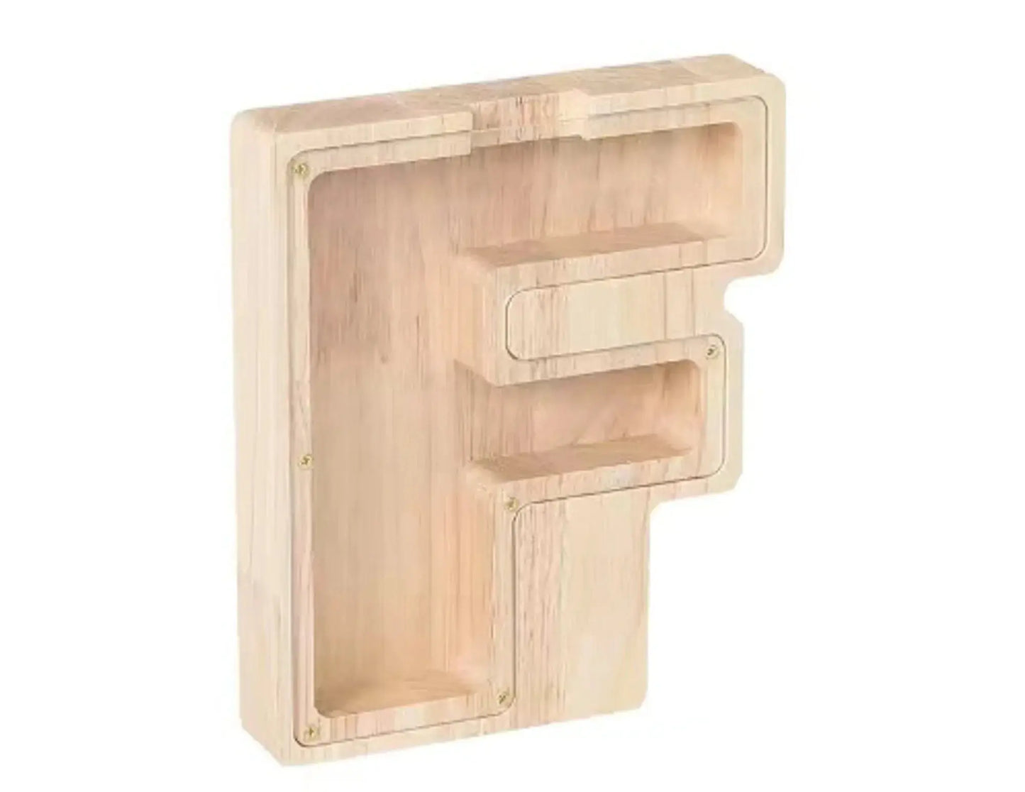 26 Letter Piggy Bank Wooden Coin Money Saving Box Baby Bumpity Boo