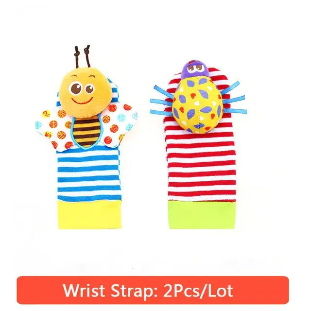 Cartoon Plush Socks Wrist Strap Rattles Baby Bumpity Boo