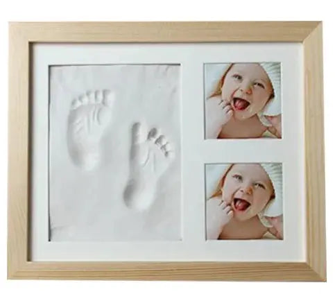 Cherished Moments: Baby Hand & Footprint Kit with Solid Wooden Frame - A Timeless Growth Memory Gift!