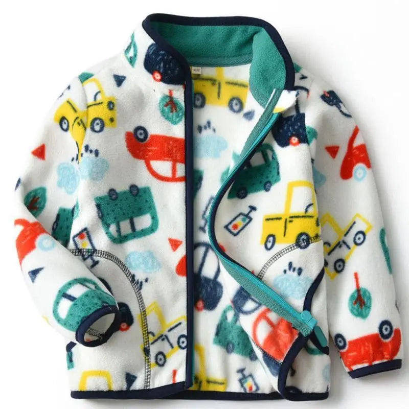 Thick Fur Printed Coats Kids Zipper Baby Bumpity Boo
