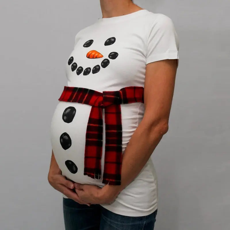 Cute Christmas Fashion T-shirt maternity wear Baby Bumpity Boo
