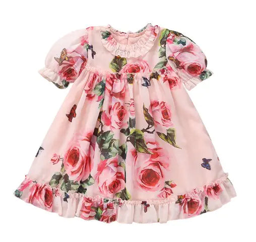 Flower Puff Sleeves Dress For Baby Baby Bumpity Boo
