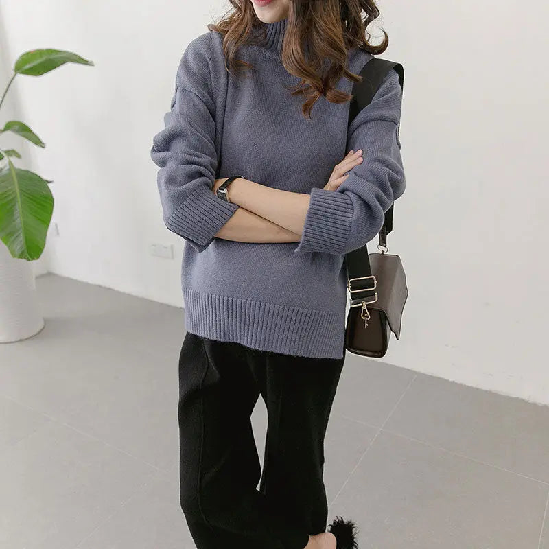 maternity pregnant women sweater size loose turtleneck sweaters Baby Bumpity Boo