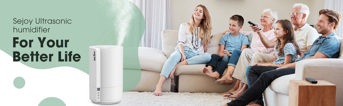 Sejoy Cool Mist Humidifier for Baby – Quiet Bedroom Air Humidifier