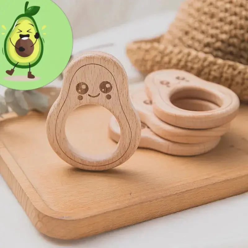 Wooden Avocado Teether Set Baby Bumpity Boo