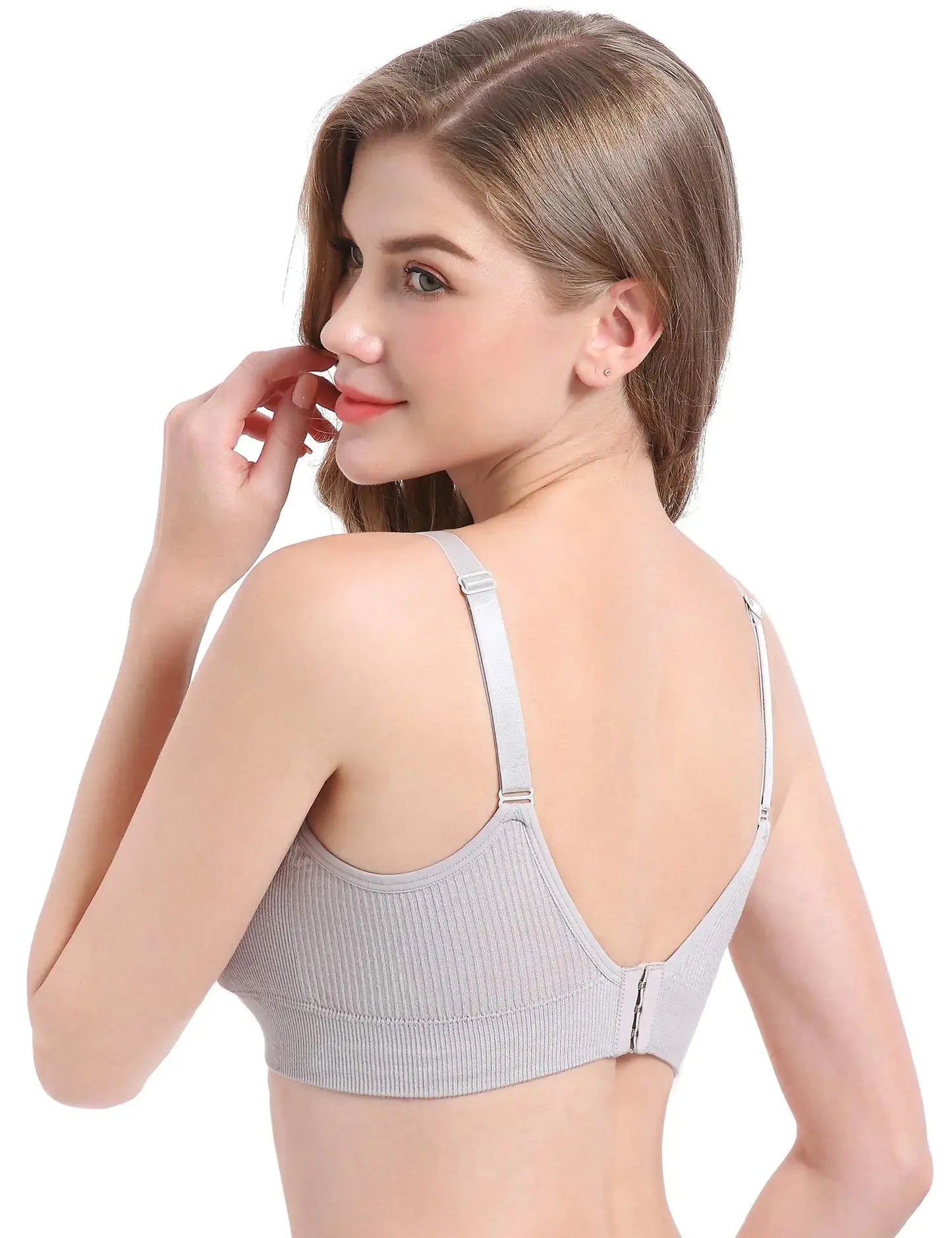 Suekaphin 2PACK Nursing Maternity Bra for Pregnancy Women Breastfeeding Comfortable Sleeping with Extenders X-Large Rib a Baby Bumpity Boo