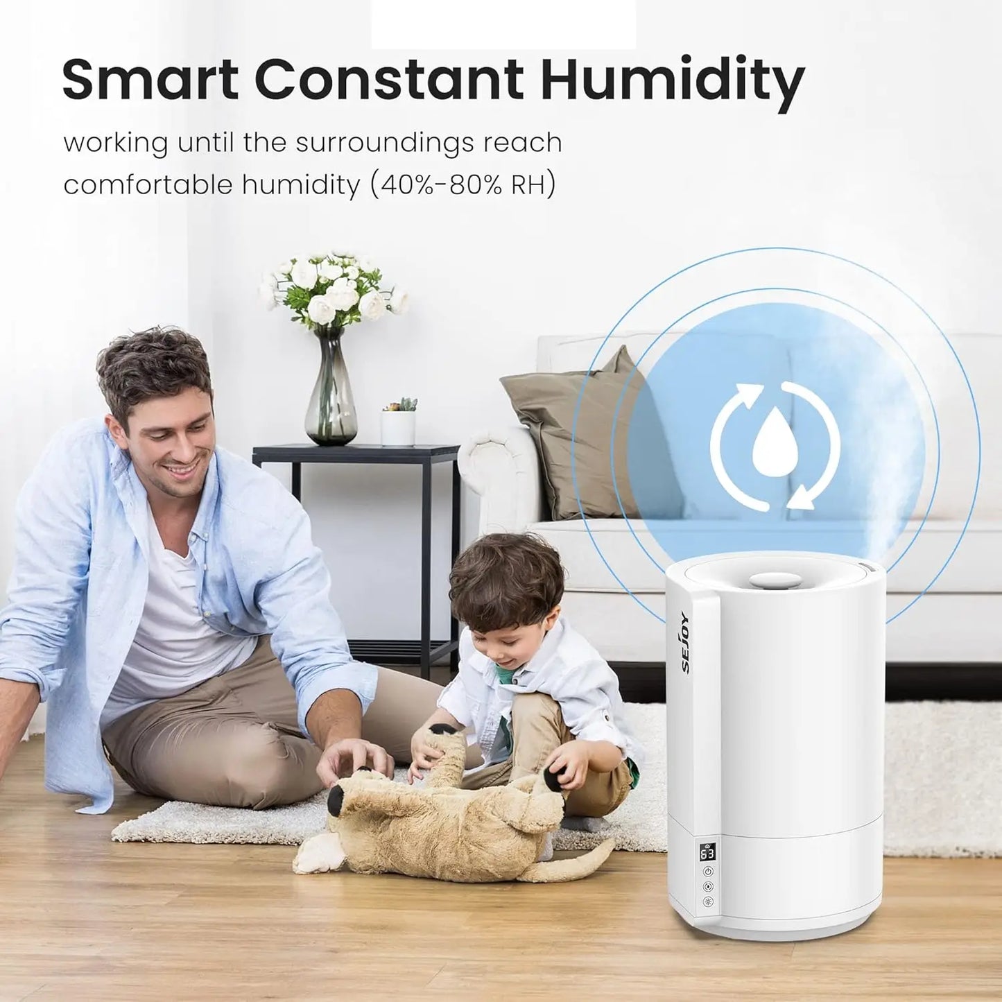 Sejoy Cool Mist Humidifier for Baby – Quiet Bedroom Air Humidifier