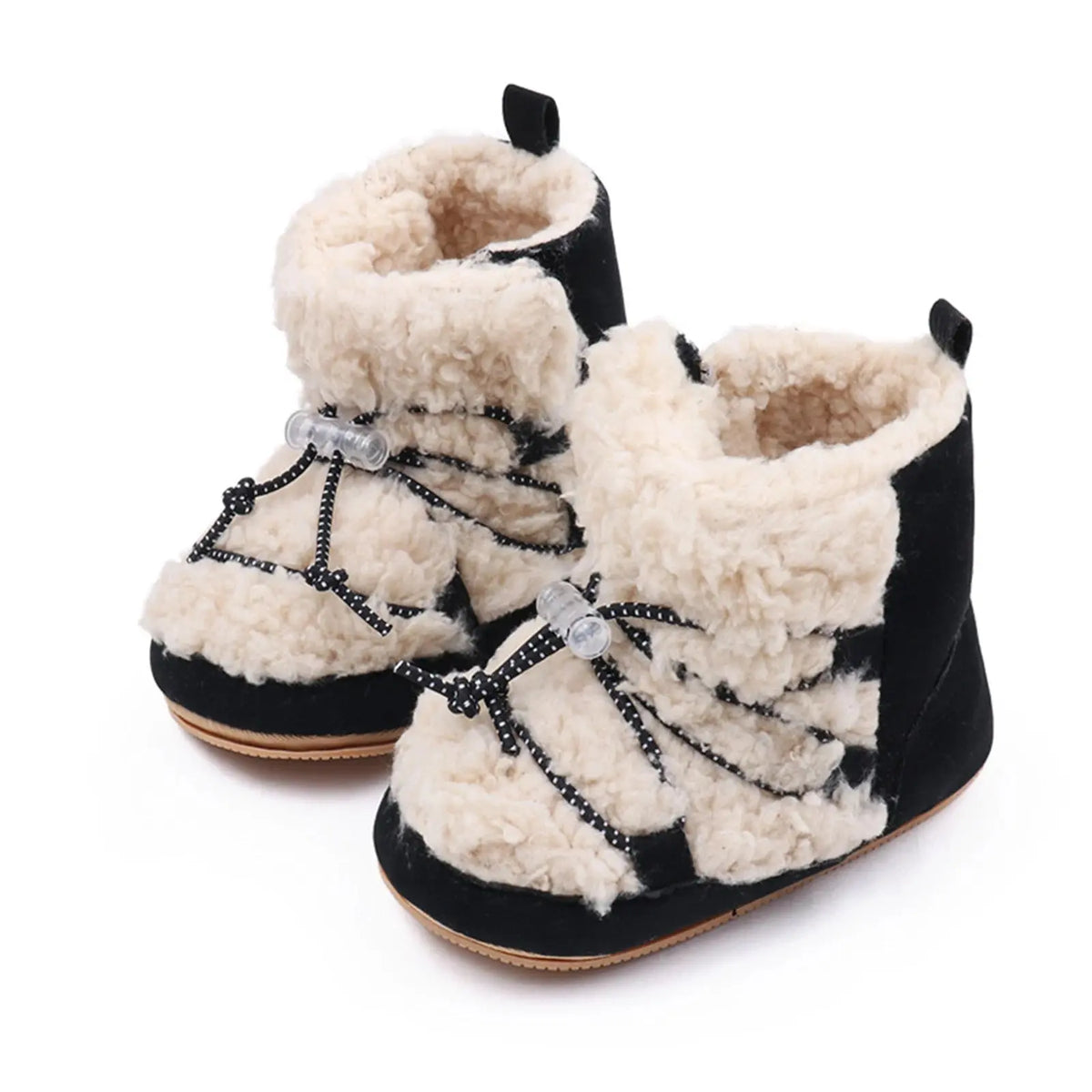 Pudcoco Newborn Girls Snow Boots Coral Fleece Winter Cute Ankle Boots Warm Baby Walking Shoes for Toddler Infant Dsers