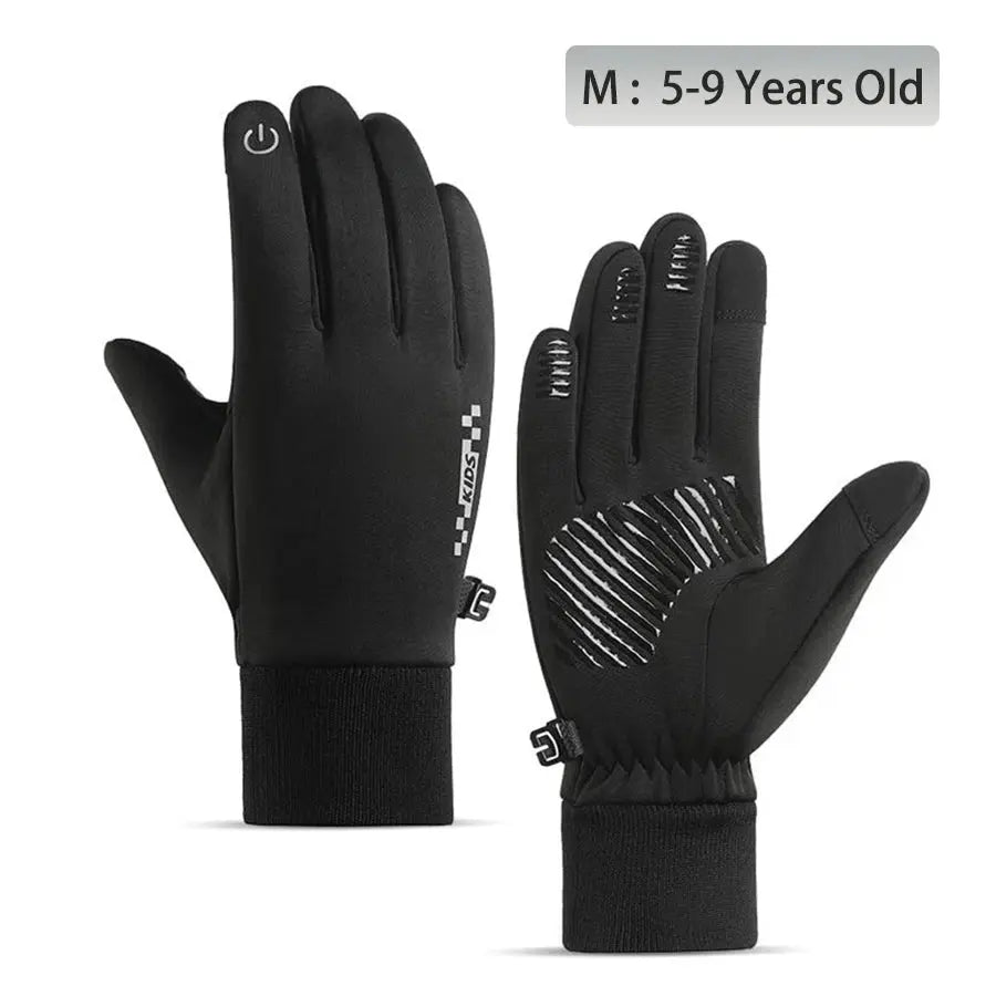 Winter Children's Gloves Padded Warm Wind Cold Riding Gloves Touch Screen Non-slip Ski Gloves Outdoor Sports Gloves