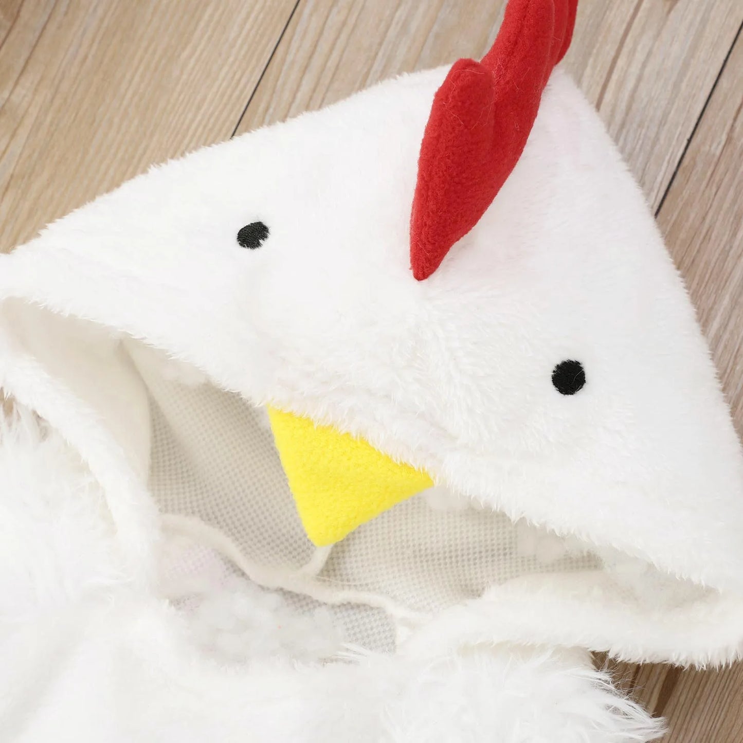 Infant Baby Romper Hoodie Fleece Baby Costume Cartoon Rooster Jumpsuit Cosplay Girls Romper Clothes