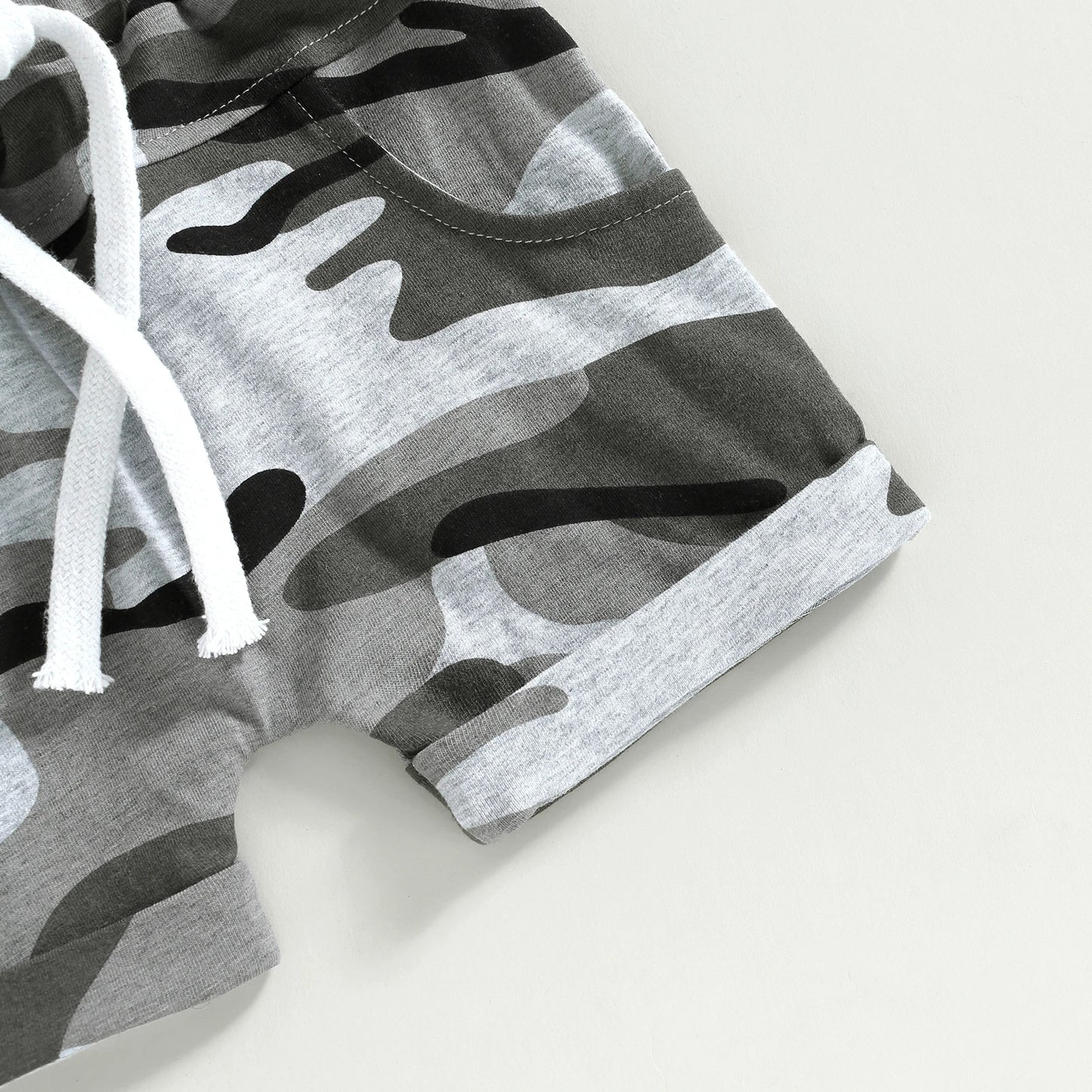 Infant Newborn Baby Boy Summer Clothes Outfits Pocket Hooded Sleeveless Tank Tops Camouflage Elastic Waist Shorts 2Pcs Suit 0-3T