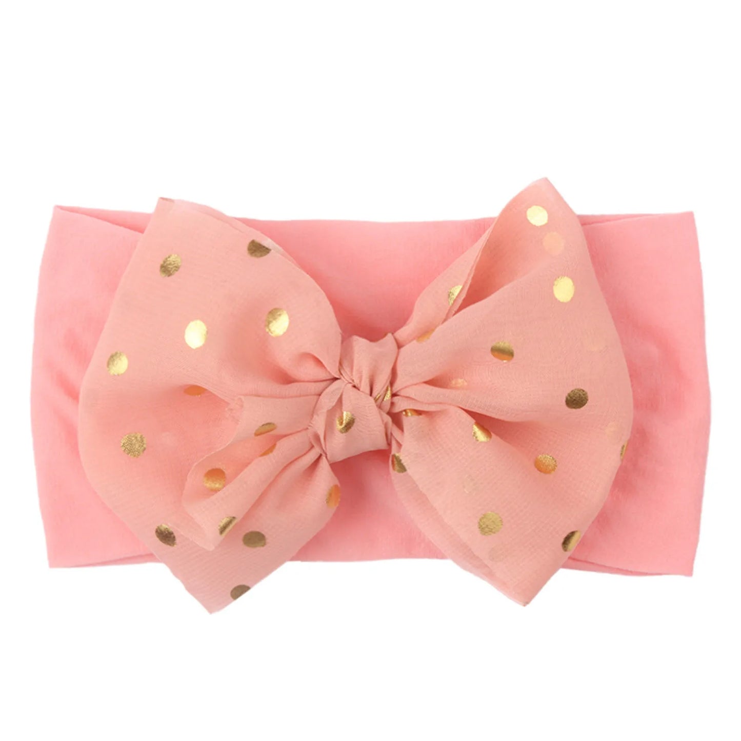 Baby Dotted Headwear Infant Large Bow Girls Stretch 1pc Hairband Kids Hair Accessories Elastics Ties Hair Bows Turban Newborn