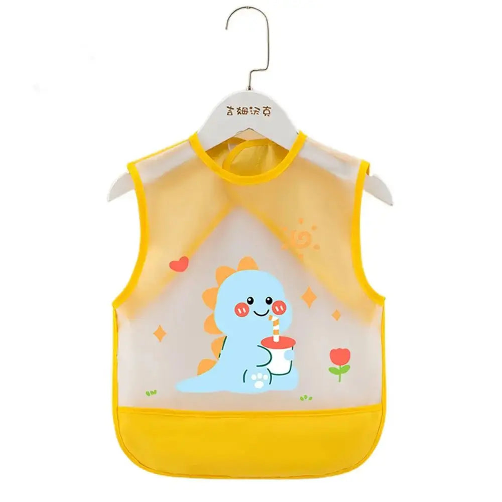 Waterproof Baby Eating Infant Toddler Baby Cartoon Sleeveless Art Apron Feeding Bib for Boys Girls Soft Baby Bibs Burp Clothes