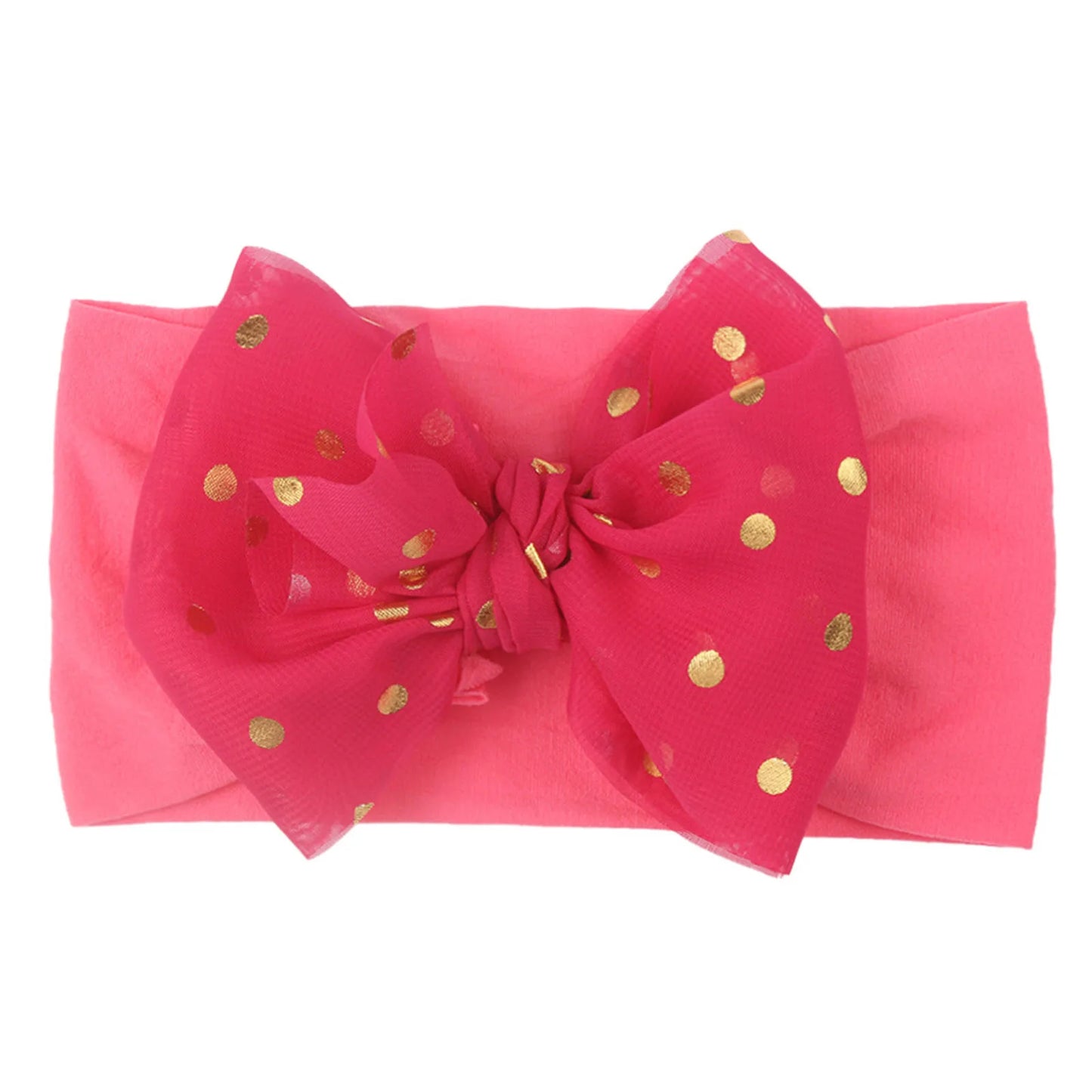 Baby Dotted Headwear Infant Large Bow Girls Stretch 1pc Hairband Kids Hair Accessories Elastics Ties Hair Bows Turban Newborn