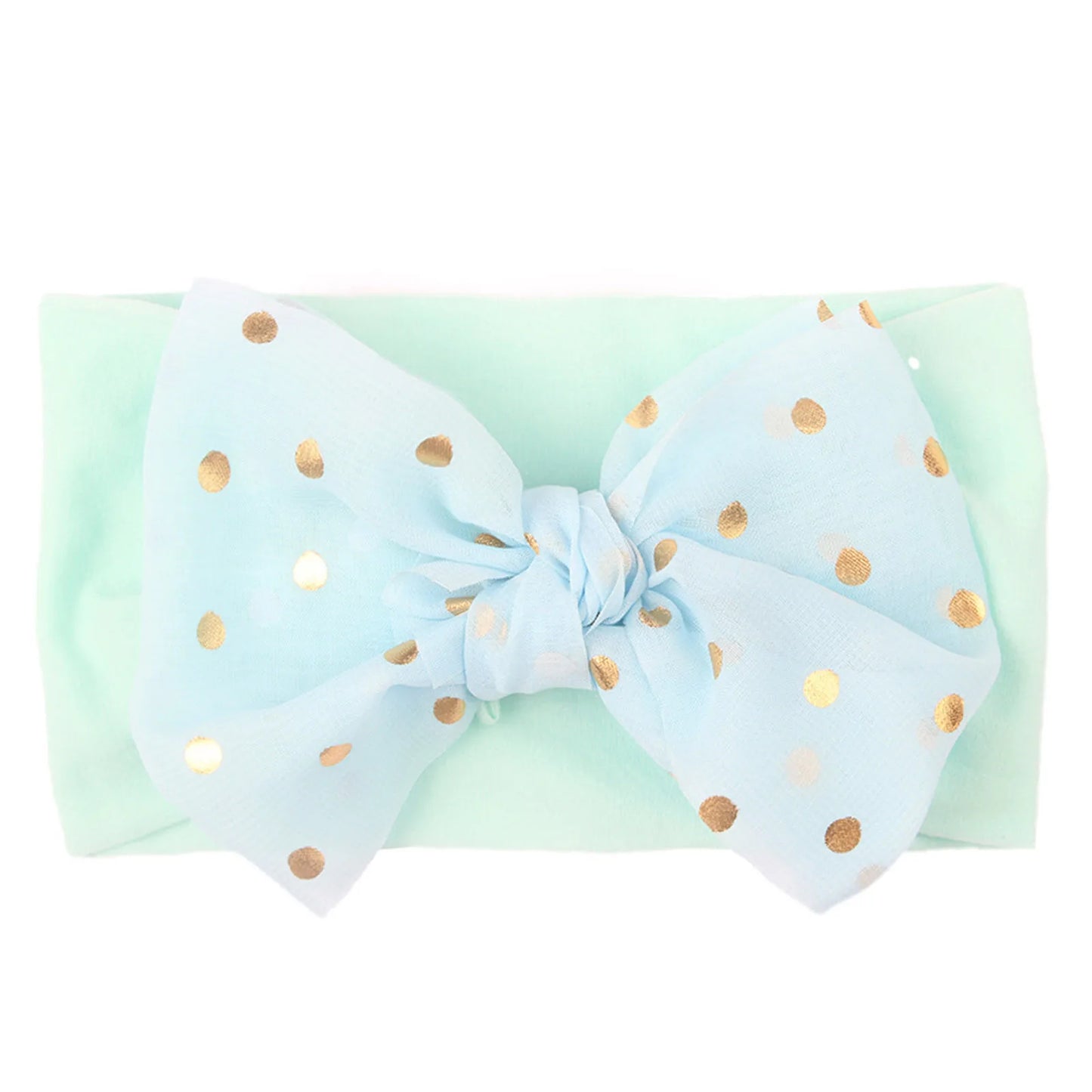 Baby Dotted Headwear Infant Large Bow Girls Stretch 1pc Hairband Kids Hair Accessories Elastics Ties Hair Bows Turban Newborn