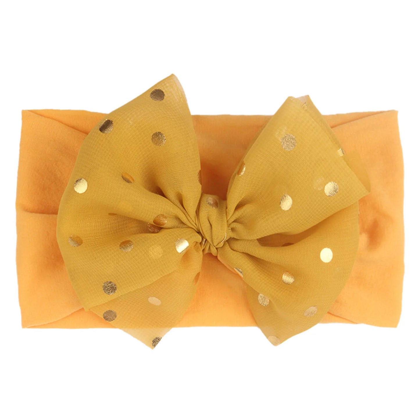 Baby Dotted Headwear Infant Large Bow Girls Stretch 1pc Hairband Kids Hair Accessories Elastics Ties Hair Bows Turban Newborn