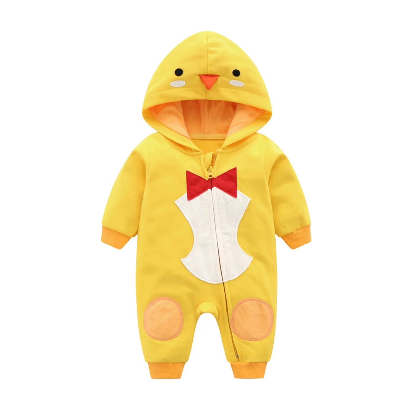 Infant Baby Romper Hoodie Fleece Baby Costume Cartoon Rooster Jumpsuit Cosplay Girls Romper Clothes