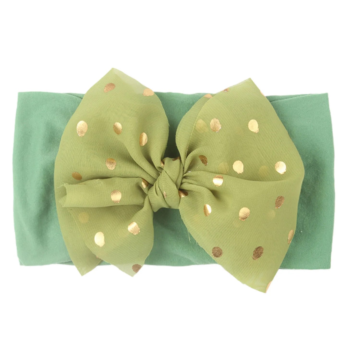 Baby Polka Dot Headband – Large Bow Infant Turban Hair Accessory