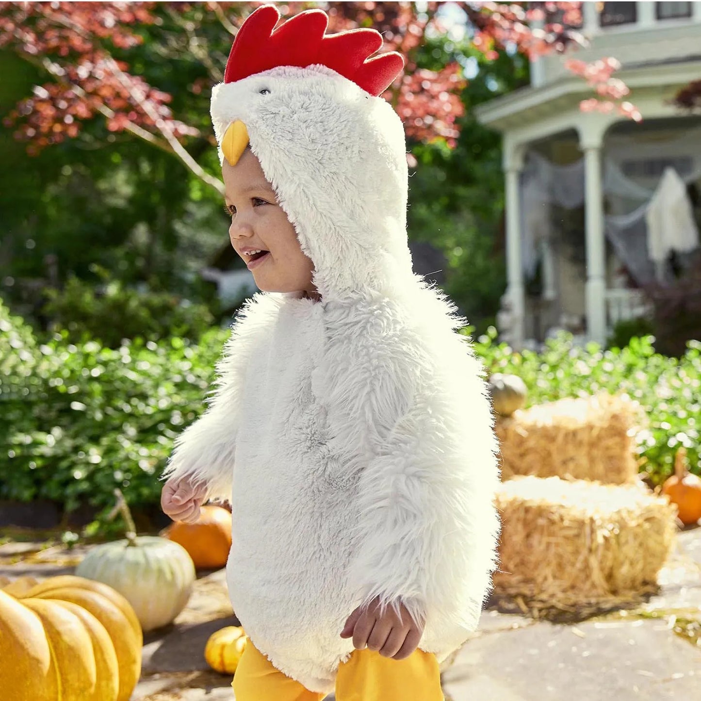 Infant Baby Romper Hoodie Fleece Baby Costume Cartoon Rooster Jumpsuit Cosplay Girls Romper Clothes