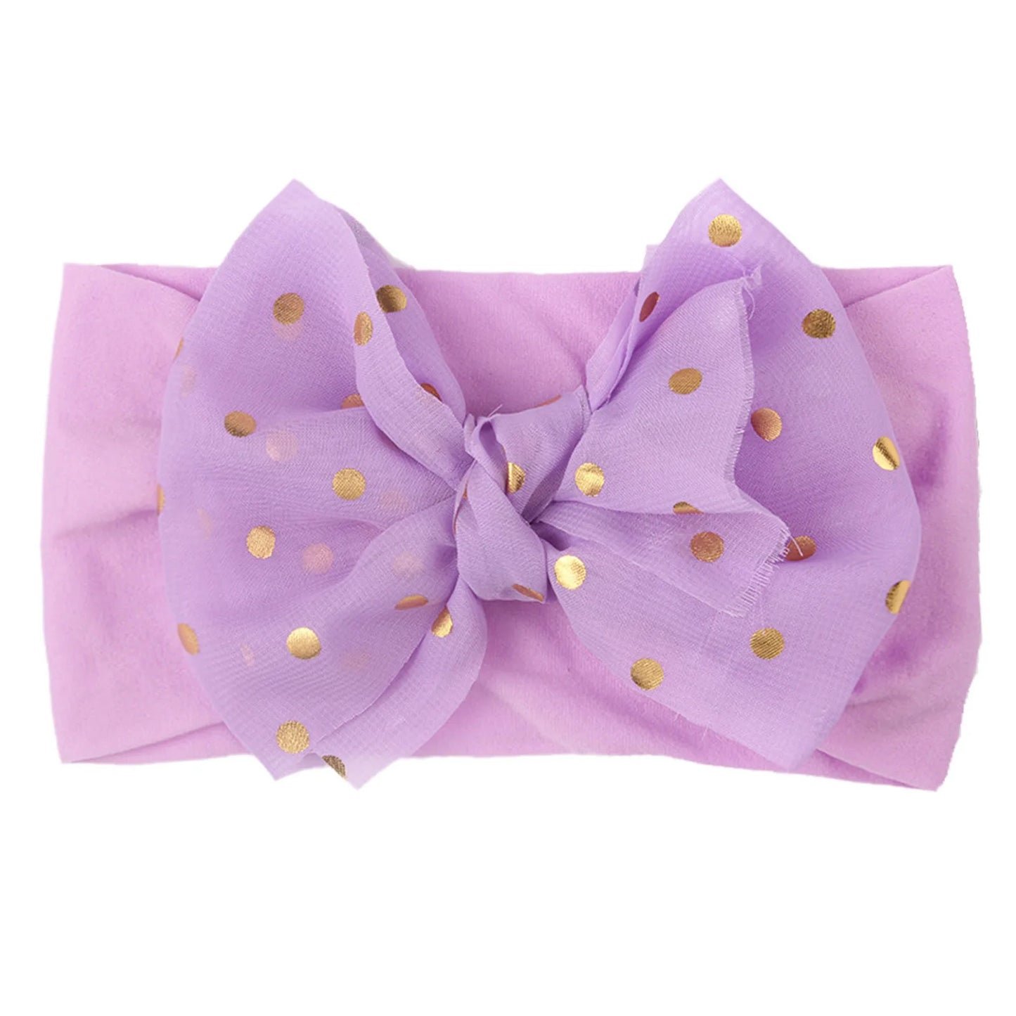 Baby Dotted Headwear Infant Large Bow Girls Stretch 1pc Hairband Kids Hair Accessories Elastics Ties Hair Bows Turban Newborn