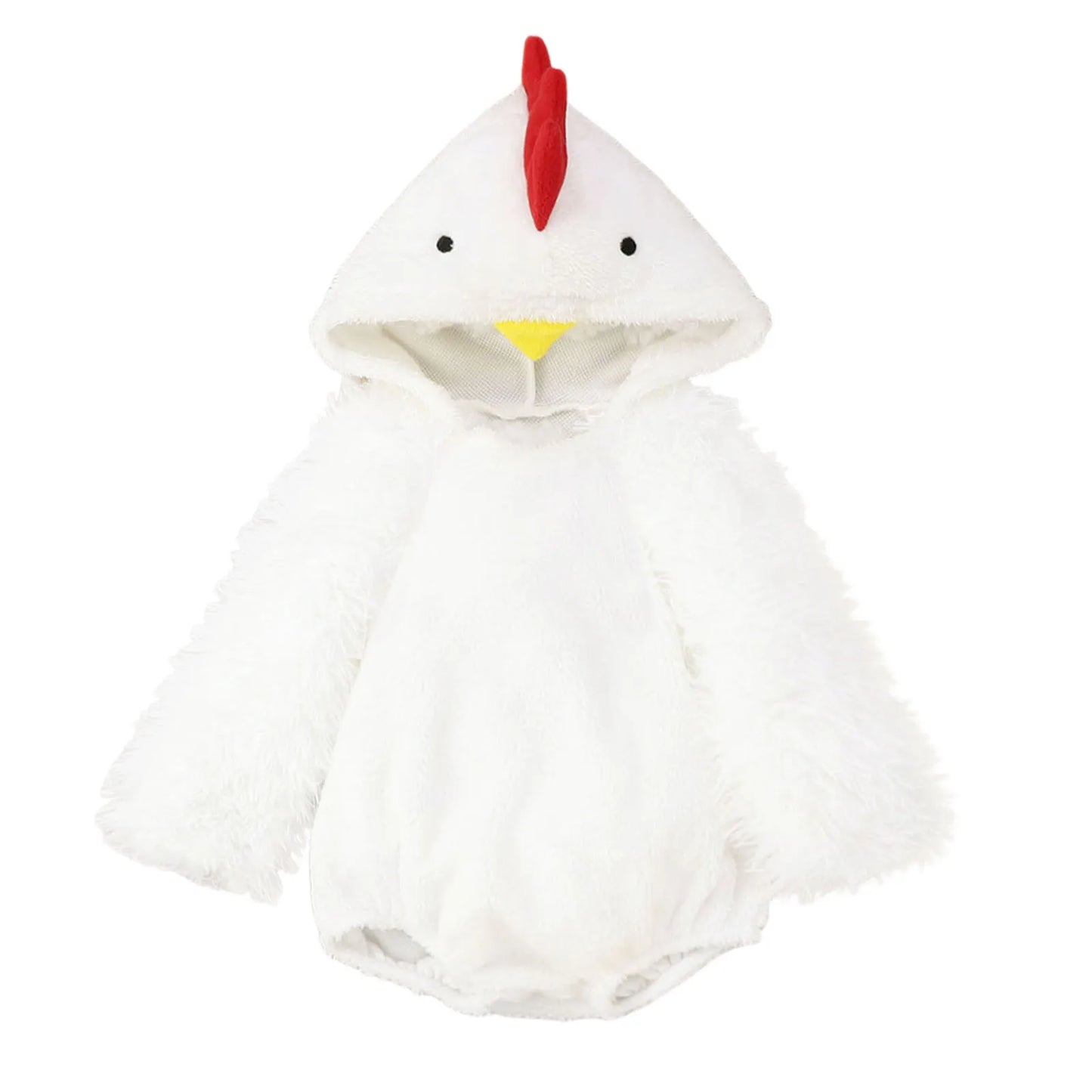 Infant Baby Romper Hoodie Fleece Baby Costume Cartoon Rooster Jumpsuit Cosplay Girls Romper Clothes