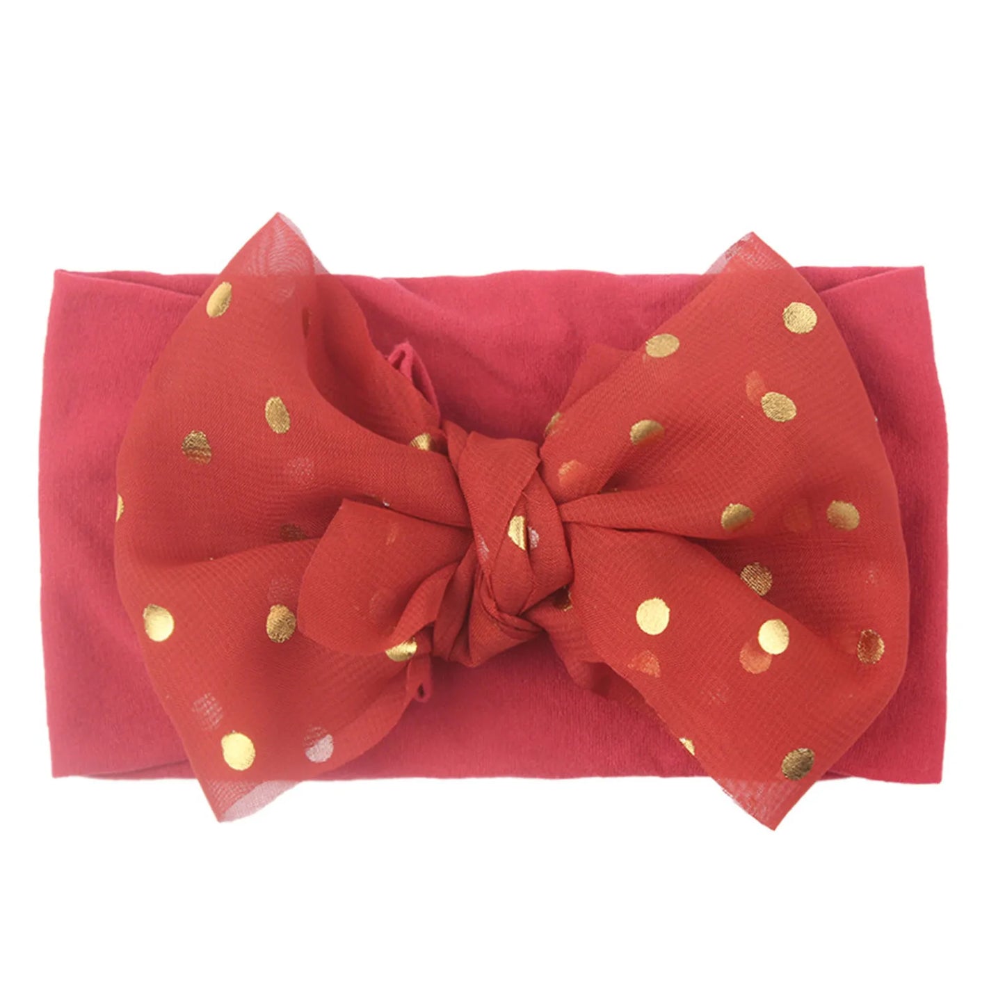 Baby Dotted Headwear Infant Large Bow Girls Stretch 1pc Hairband Kids Hair Accessories Elastics Ties Hair Bows Turban Newborn