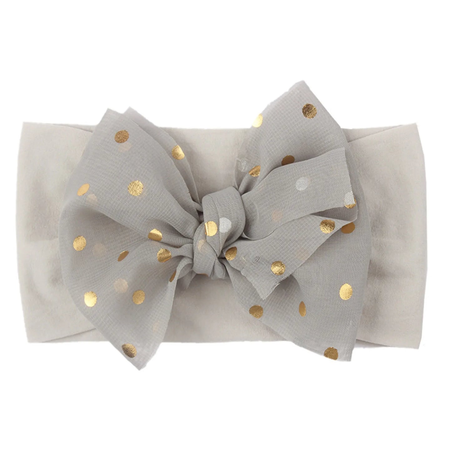 Baby Polka Dot Headband – Large Bow Infant Turban Hair Accessory