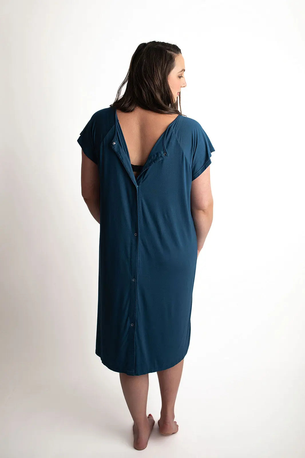 Navy Blue Mommy Labor and Delivery Nursing Hospital Gown Three Little Tots