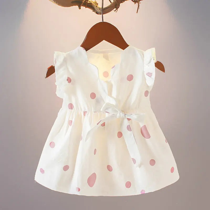 Baby girl summer princess dress with flutter sleeves and twirl skirt – soft, breathable toddler outfit