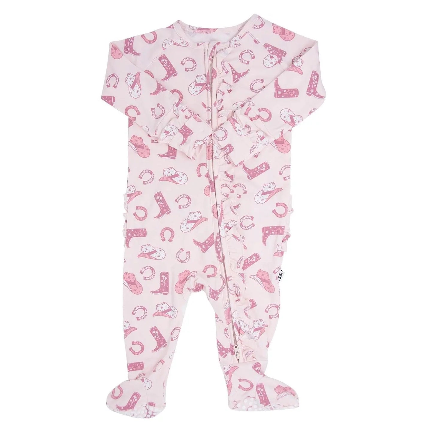 Girls/Floral Ruffle Baby Footie