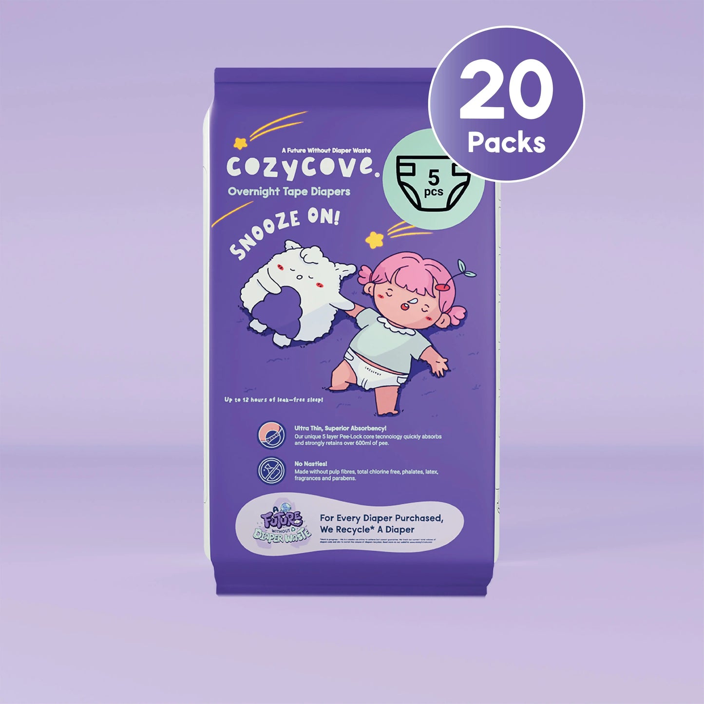 Snooze On Travel Pack Overnight Tape Diapers
