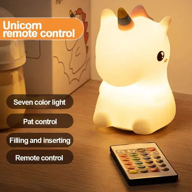 Silicone Cute Unicorn LED Night Light Baby Bumpity Boo