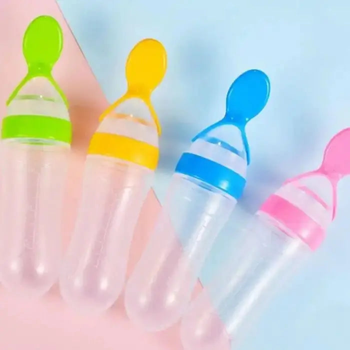 Silicone Feeding Bottle With Spoon Baby Bumpity Boo