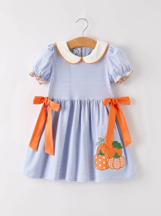Celebrate Fall in Style with Our Adorable Pumpkin Applique Bow Dress! - Baby Bumpity Boo