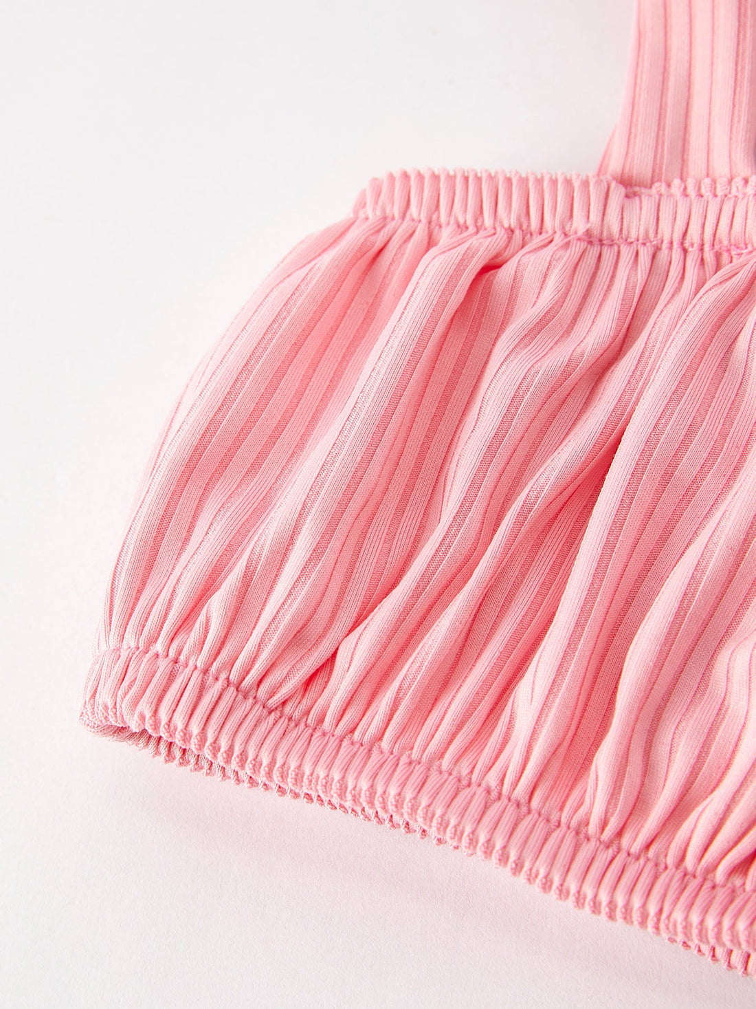 Stylish Comfort for Your Little One: The Spring Summer Pink Pleated Suspender Vest and Floral Bloomers Set