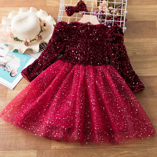 Step into Elegance with Our Spring Sequins Dress for Kids!