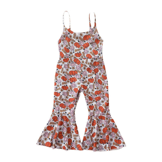 Dress Up Your Little One with Adorable Baby Girl Halloween Pumpkin Suspender Pants