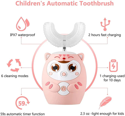 Revolutionize Your Child's Oral Hygiene with the Kid's U-Shape Electric Toothbrush